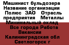 Машинист бульдозера › Название организации ­ Полюс, ЗАО › Отрасль предприятия ­ Металлы › Минимальный оклад ­ 1 - Все города Работа » Вакансии   . Калининградская обл.,Светлогорск г.